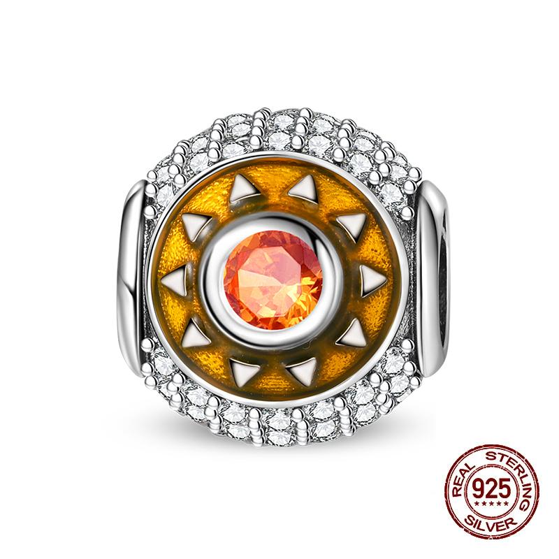 

New Silve Charms Beads Retro Sunlight Sunny Charms Pendants Accessories For Bracelets Woman Jewelry Birthday Gifts