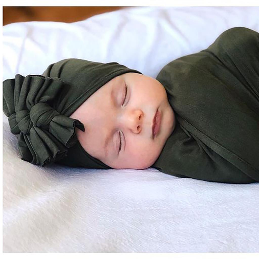 Children's Flower Hats Soft Newborn Hats Girl Baby Boy Turban Cap Bowknot Hats