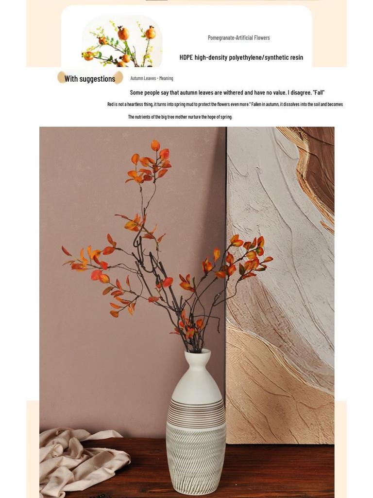 Hand-Carved Chinese Zen Ceramic Vase for Dried Flowers - Home Decor