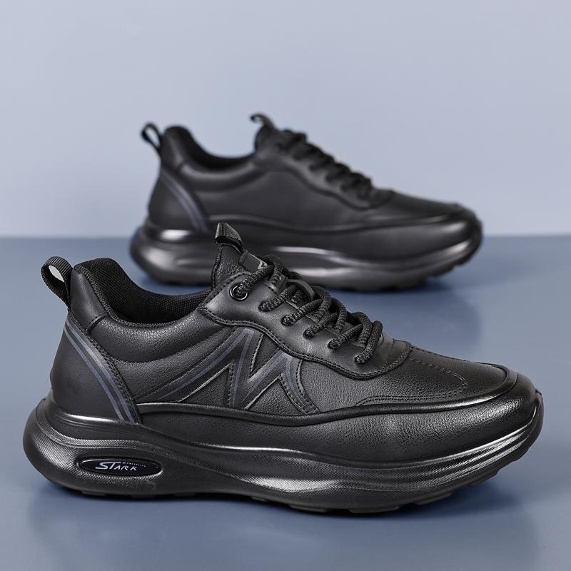 

Модные дышащие мужские повседневные туфли из кожи Дышащие мужские повседневные туфли Модные мокасины Легкие мужские кроссовки Zapatos Hombre 44 чёрный