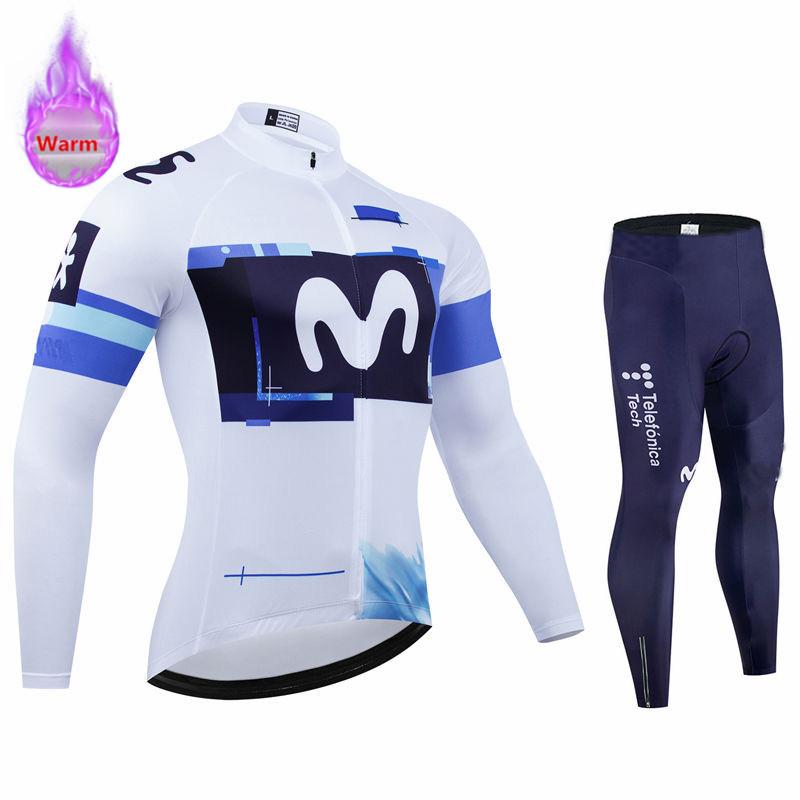 Warm Thermal Fleece Set Cycling Clothes Bicycle Jersey Sports Spain MTB Bike Clothing Maillot Ciclismo Hombre  with Plush Insulation for Winter 2026