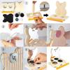 Parrots Mirror With Feeder Cups Bowl Wooden Birds Interactive Self-happy Toy Puzzle Toy