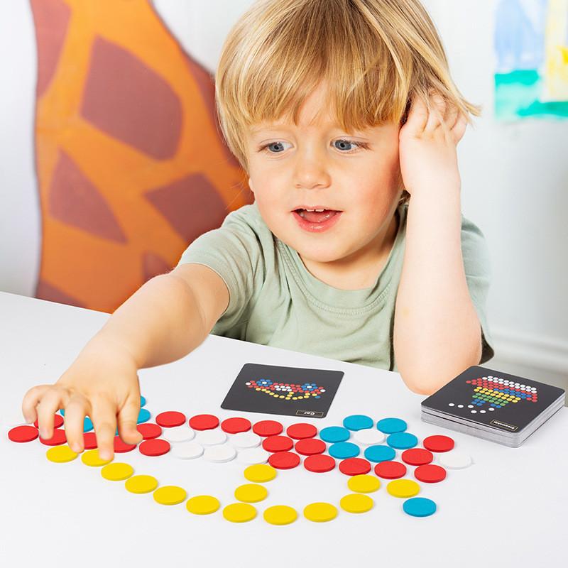 Дети Смешные DIY Dot Деревянные Головоломки Мультяшные Животные Красочные Точки Мозаика — фото 3