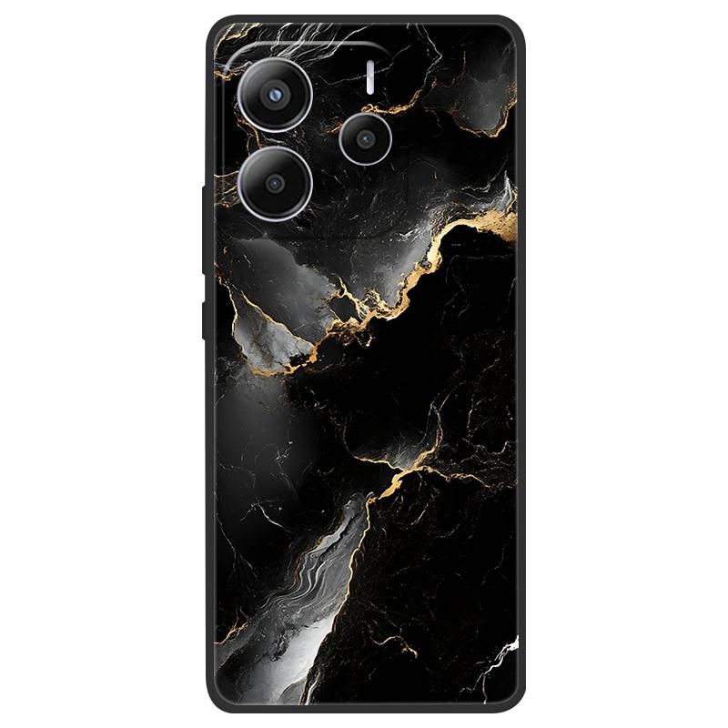 For Xiaomi Redmi Note 14 5G Case Soft TPU Marble Silicone Phone Cover for Coque Redmi Note 14 5G Global Cases Black Bumper Funda