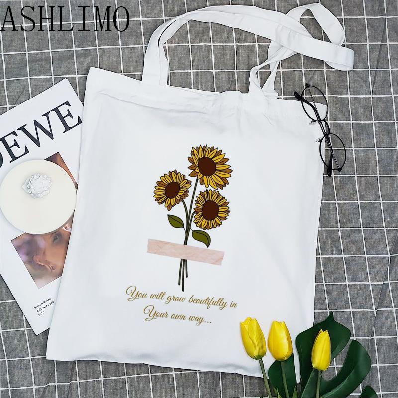 

Сумка для покупок Букет Женская сумка-тоут Эстетика Женская парусиновая сумка на плечо Эко-сумка Многоразовые продуктовые сумки для покупок большой вместимости 24*26cm