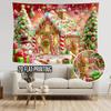 2D flat print party banner background, gingerbread man, lollipop and snowflake - Christmas, birthday, wedding