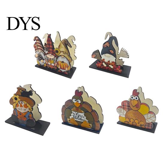 Decorative Tissue Storage for Countertop Thanksgiving Solid Wood Napkin Holder, Fall Harvest Gnome Scarecrow Turkey Table Decor Dispenser, Waterproof