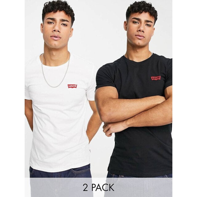 

Комплект из 2 футболок Levi s черного/белого цвета с логотипом baby boxtab