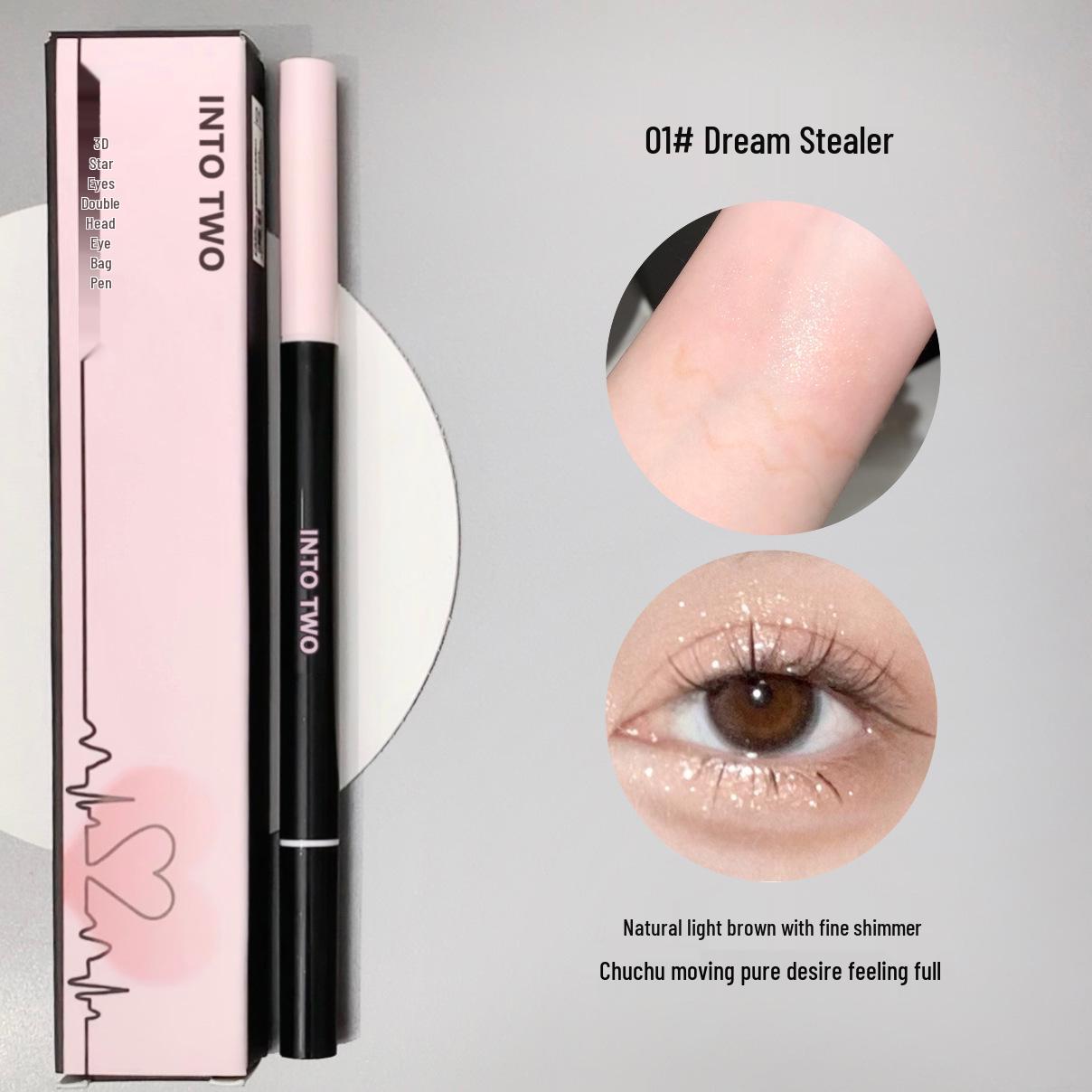 

3D Звездные глаза Двусторонний карандаш для области под глазами: Хайлайтер и осветлитель мерцающие тени для контуринга нижнего века - 2-в-1 для женщин и студентов