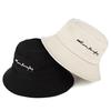 Simple Embroidery Bucket Hat For Women Solid Color Cotton Fisherman Cap Men Outdoor Travel Panama Basin Hat