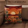2D Bohemian Desert Sunset Throw Pillow Covers Pattern Cushion Cover Suitable For Sofa Bedroom Car Pillow Cover