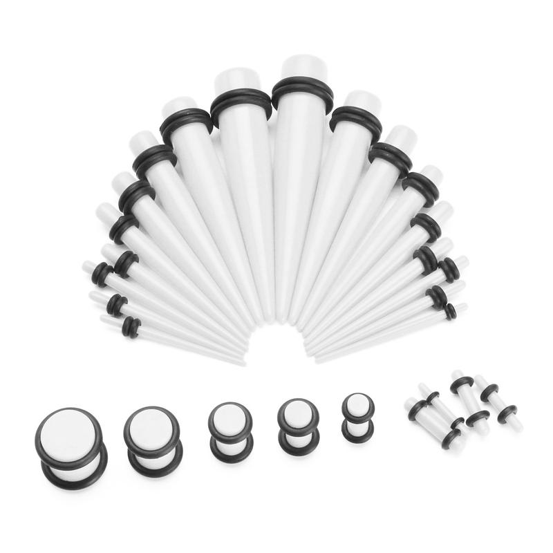 36pcs/lot Acrylic Ear Gauge Taper and Plug Stretching Kits Mixed Color Ear Flesh Tunnel Expansion Body Piercing Jewelry