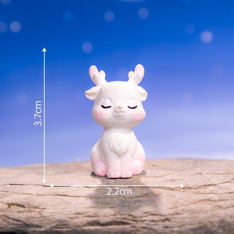 Cute Pink Deer Plush Toys In Micro-landscapes Gardening Decorations and Accessories and Small Desktop Ornaments for Cars