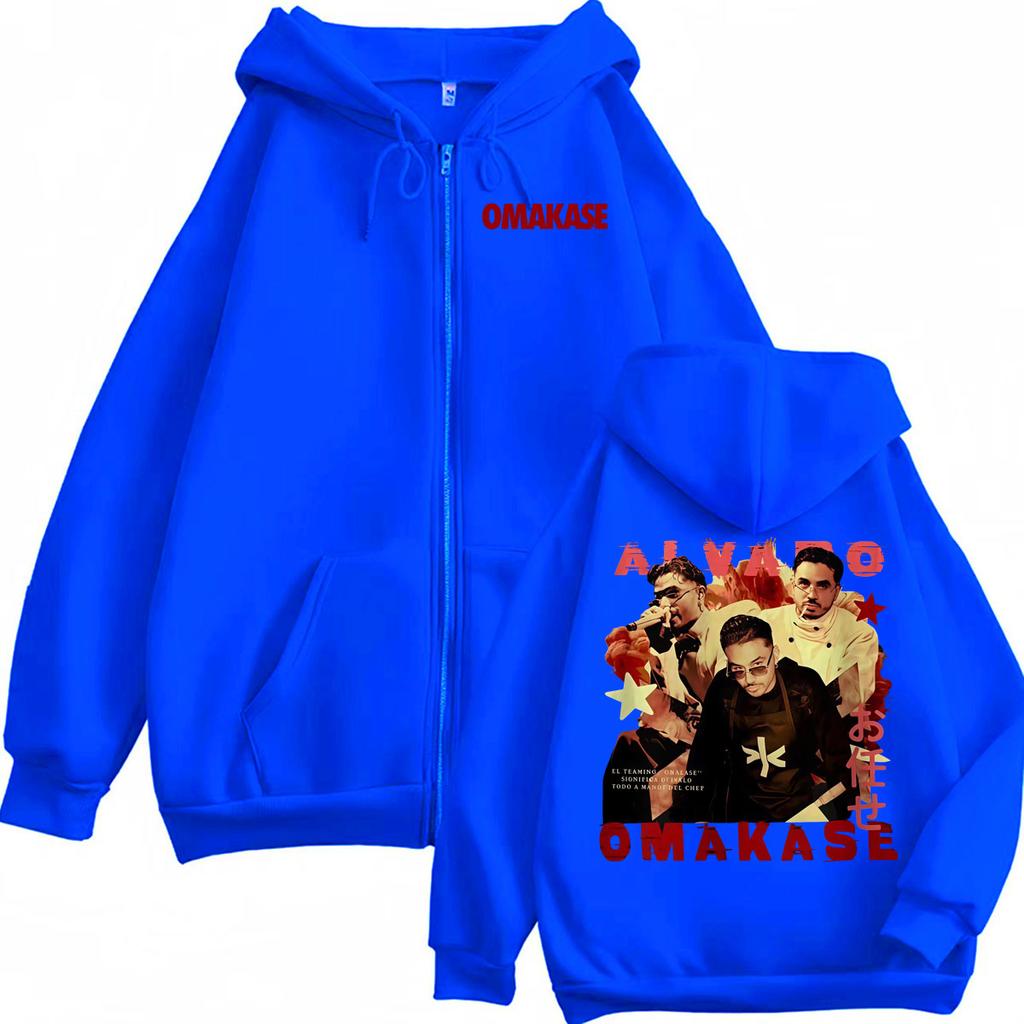 Alvaro Diaz Omakase Zipper Hoodie Men's Harajuku High Street Sweatshirt Jacket Autumn Winter Zip Up Hoodies Coats