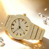 Damen Strass Uhren Hip Hop Stil Diamantbesetzte Quarz Armbanduhr Wasserdichte Schmuckuhr für Sie