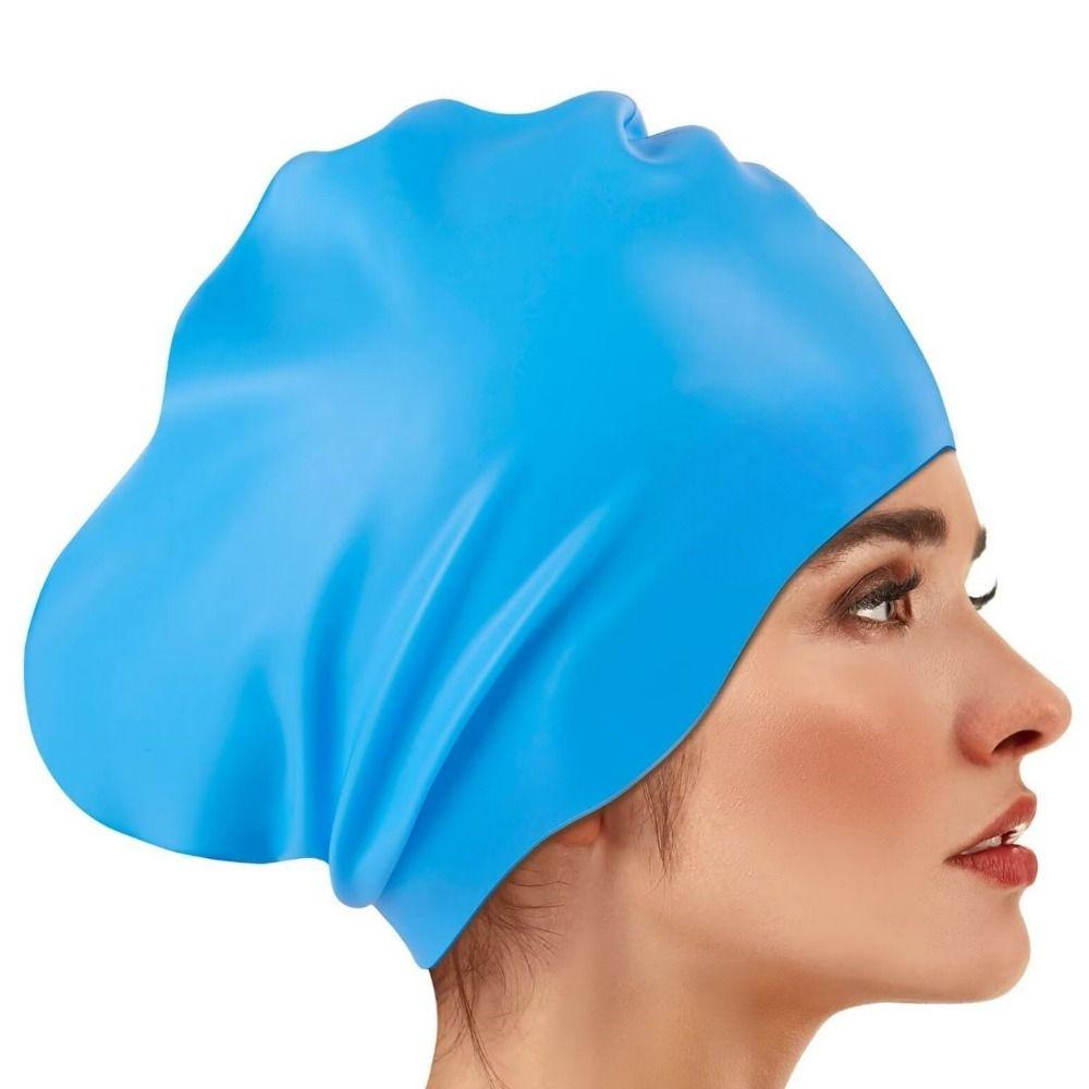 Soft Waterproof Swim Cap Elastic Snorkeling Cap Silicone Swim Headgear  Prevent Chlorine Irritation