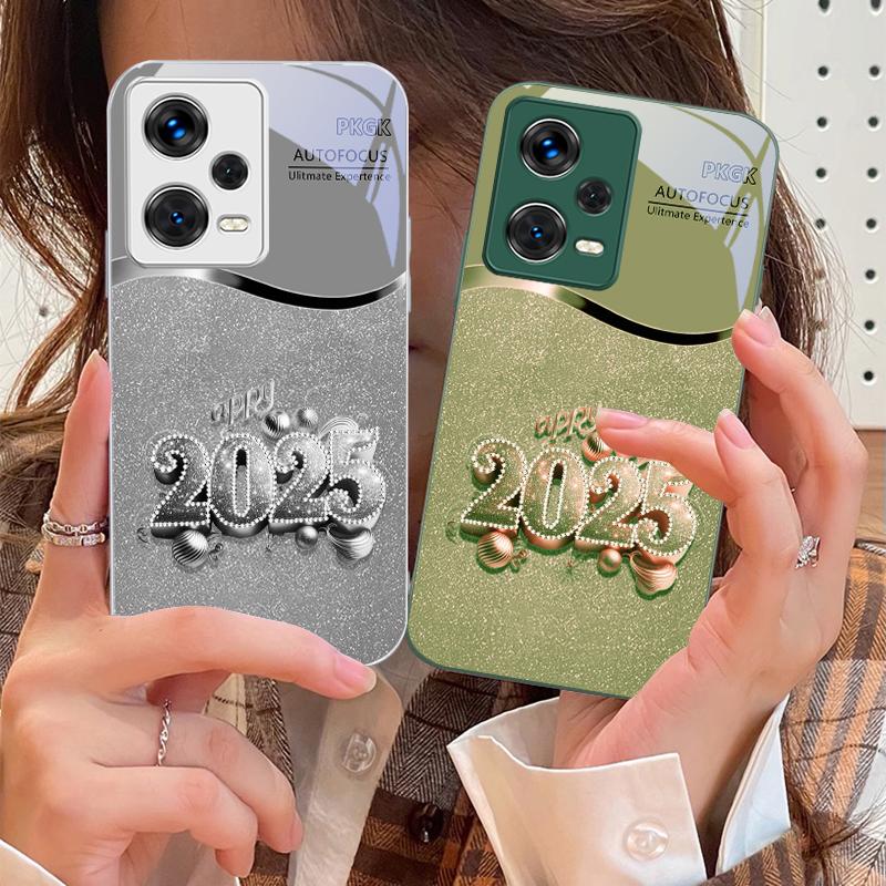 Colorful New Year 2025 For Xiaomi 14 Ultra 13 Lite Redmi Note 13 11 Pro 12 Plus Poco X6 3 Pro F4 6 GT Tempered Phone Case