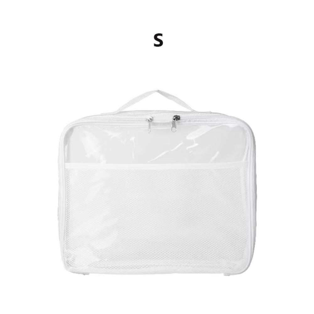PVC Transparent Mesh Storage Bag Waterproof Zipper Bag Portable Makeup Storage Bag  Travel