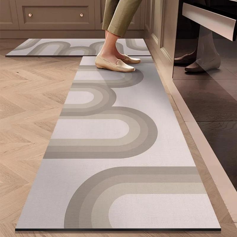 Modern Minimalist Kitchen Rug Non-Slip, Stain-Resistant Diatomaceous Earth Mat Absorbent Bathroom Door Mat Home Decor
