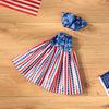 4th of July Porch Goose Outfit Independence Day Red White Blue Patriotic Goose Costume for 20"/27" Goose Statue