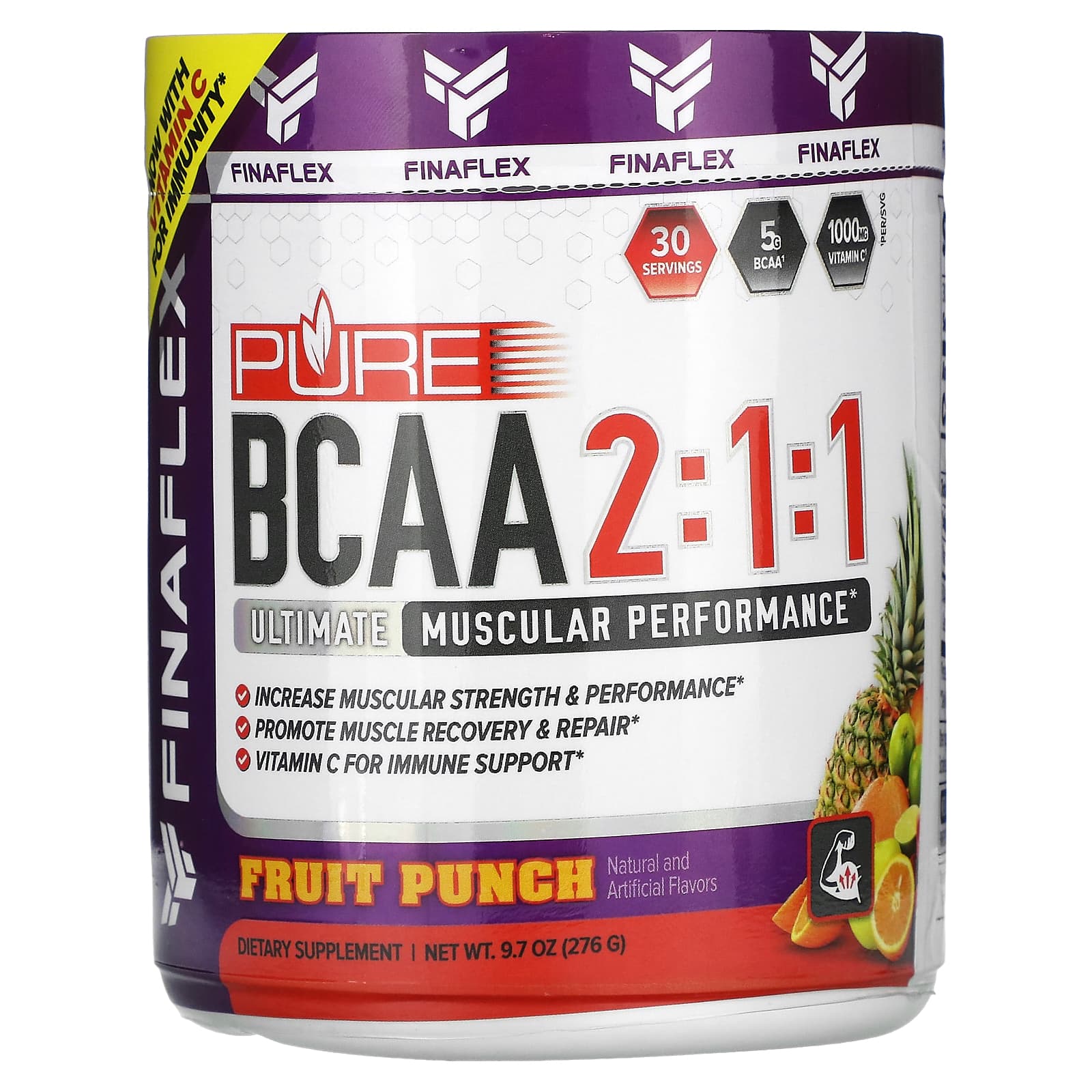 

Finaflex, Pure BCAA 2:1:1, Fruit Punch, 9.7 oz (276 g)