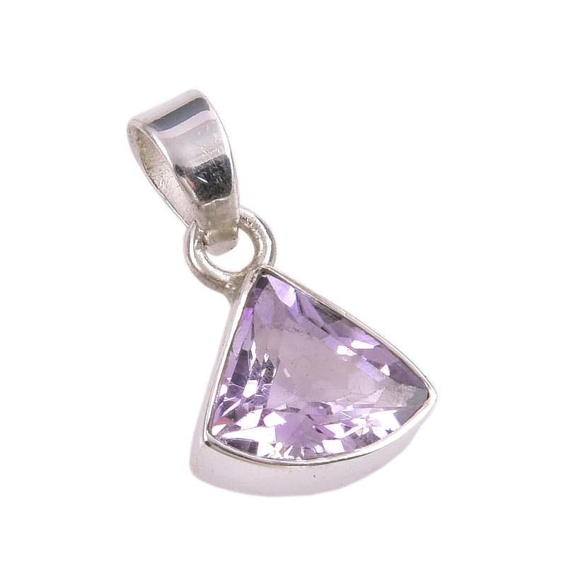 Natural Pink Amethyst Gemstone 925 Solid Sterling Silver Jewelry Pendant 1" S0C29