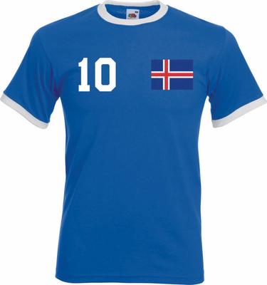 T-Shirt da uomo Youth Designz Islanda con NOME + NUMERO DESIDERATO Maglia Coppa Europea