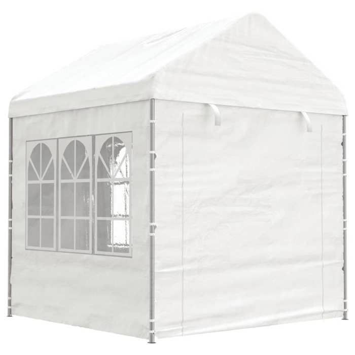 VidaXL Belvédère avec toit blanc 15,61x2,28x2,69 m polyéthylène, tente de fête, chapiteau, abri à auvent, pavillon, tente 3155483