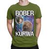 Funny Bober Kurwa Funny Beaver Meme Galaxy Universe T-Shirt for Men Round Neck Cotton T Shirts Short Sleeve Tee Shirt Tops