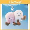 Porte-clés en peluche animal Barbe à papa avec poils courts doux pour enfants et bébé