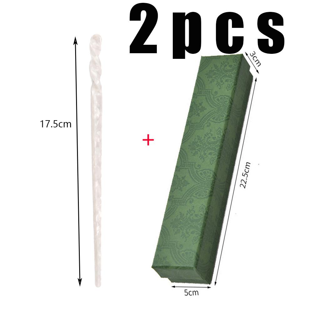 2PCS Chinese Style Hair Sticks Vintage Acetate Resin Chopstick Women Hairpins   Pin Headwear Wedding Hair Jewelry Accessories