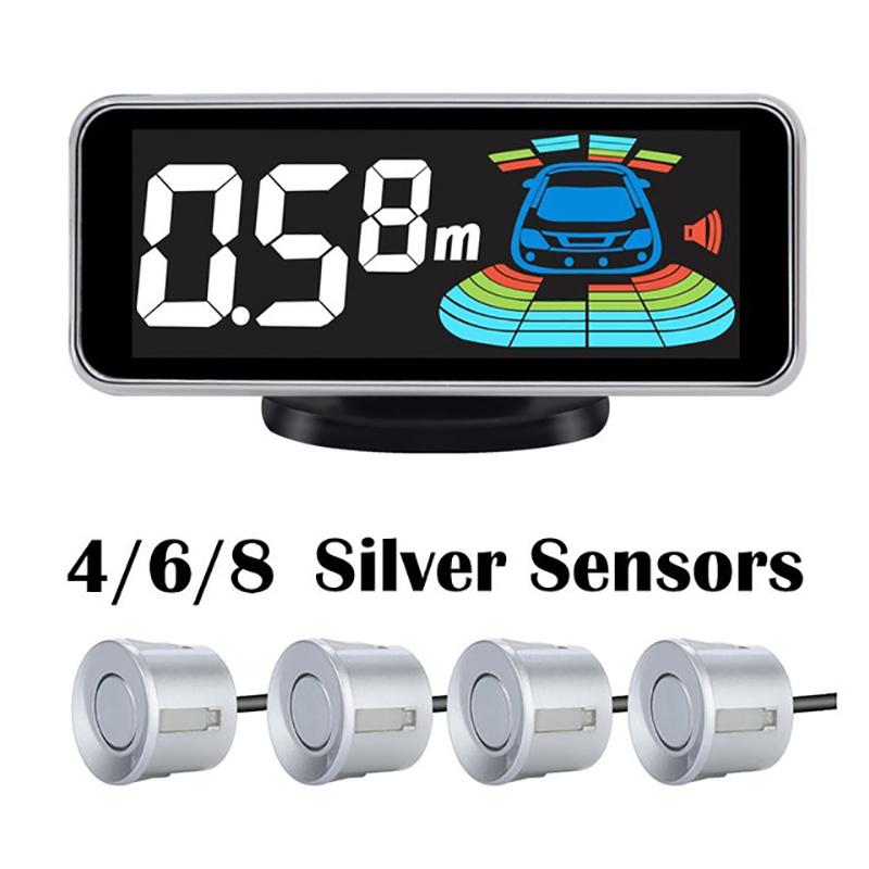 

Комплект датчиков парковки с несколькими радарами, подсветка парктроника, светодиодная система отображения, резервный монитор, помощник детектора, 4/6/8 датчиков, сигнализация 4 sensors