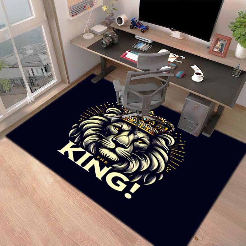 Tappeto Tappetino Stampato con Motivo Leone 1Pz per Soggiorno Camera da Letto Casa Decorazione Divano, Tappetino Antiscivolo Tappetino per Pavimento