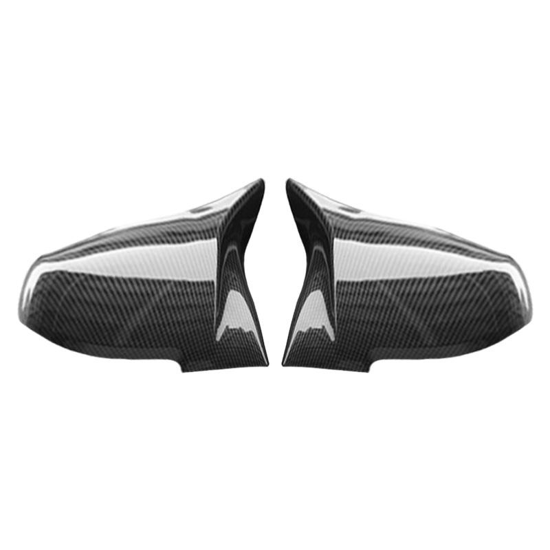BMW X3-X6 Rearview Mirror Cover, Carbon Fiber Pattern, Gloss Black.