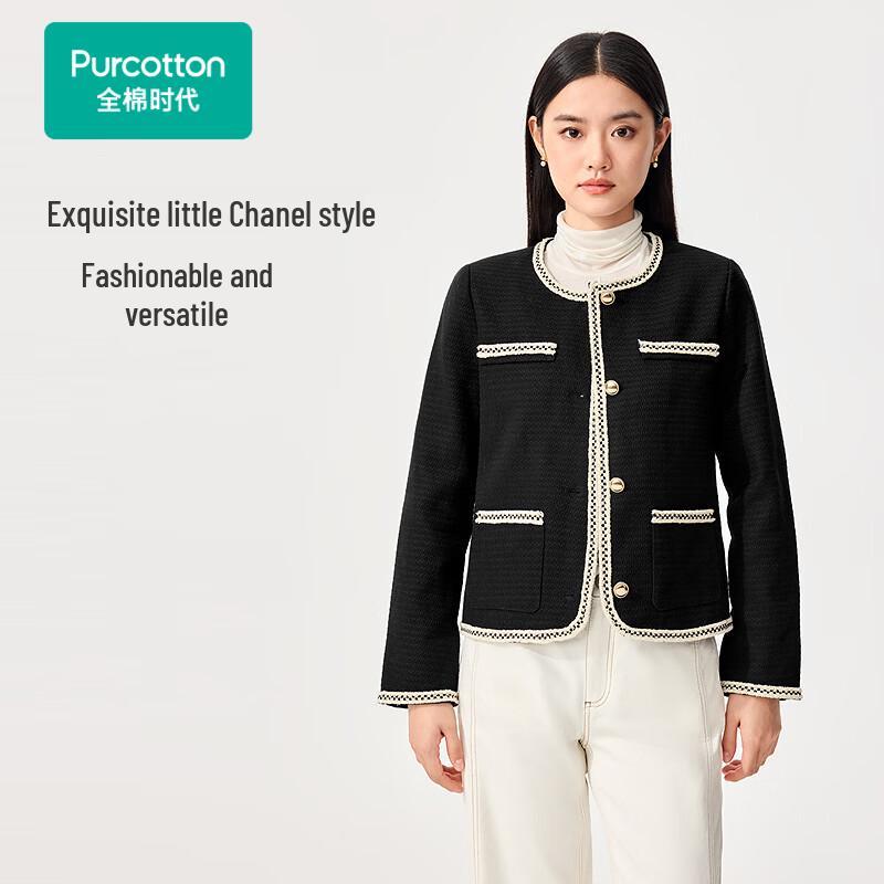 

PurCotton Women s Woven Crewneck Jacket M