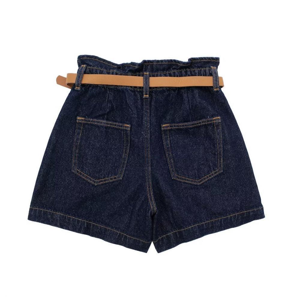 Summer European & American Women's Belted Casual Denim Shorts