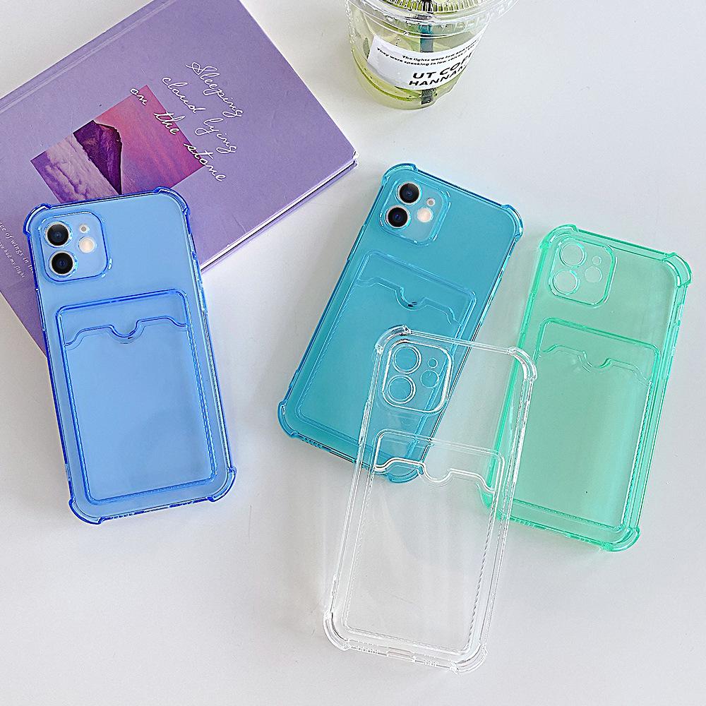Transparent Airbag Drop-Proof iPhone 17 Case with Card Slot for iPhone 14/15 Pro Max/16