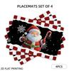 4pcs/6pcs Christmas Placemats for Dining Table, Candy Cane Santa Table Placemats, Suitable for Holiday Decorations, Dining Tables, Scenes, Weddings, B