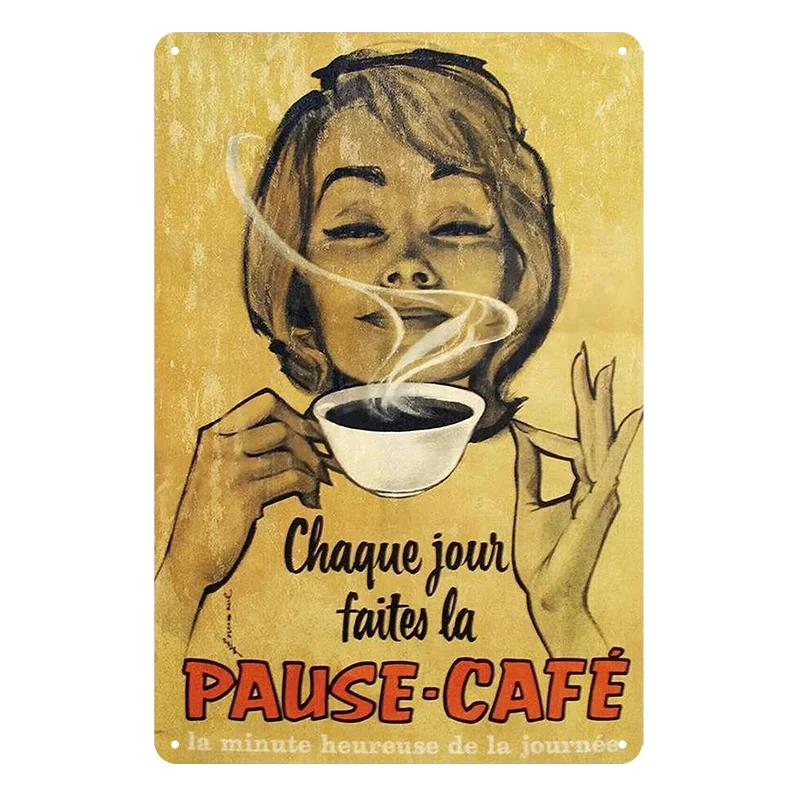 Vintage Coffee Bar Metal Tin Signs Decor Wall Art Sign Posters Wall Decoration Coffee Plaque Sign Cafe