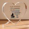 Heartfelt Grandson Gift From Grandparents - Inspirational Acrylic Heart Keepsake with Loving Message, Birthdays, Graduations, Christmas, Valentine'S
