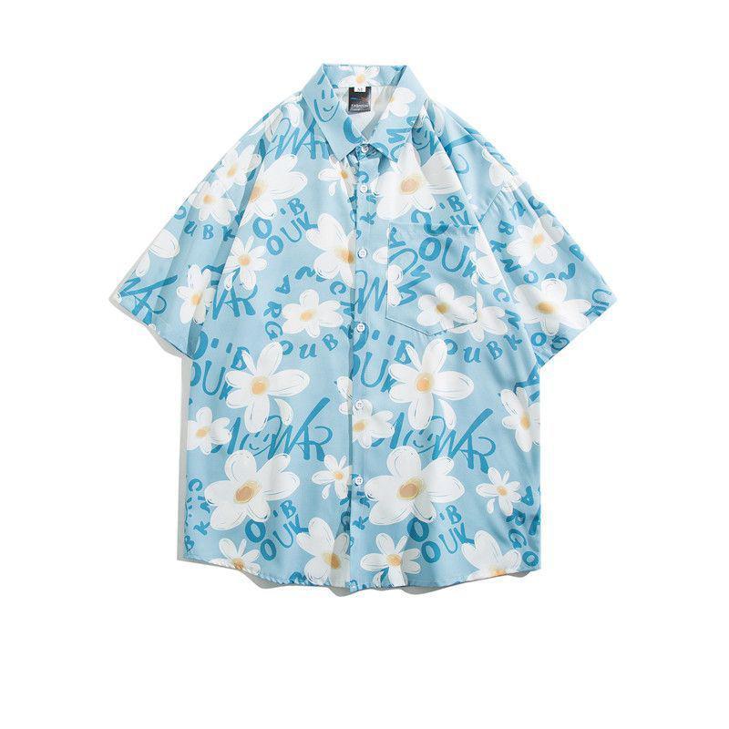 Havajská ležérní květinová košile pánská s krátkým rukávem