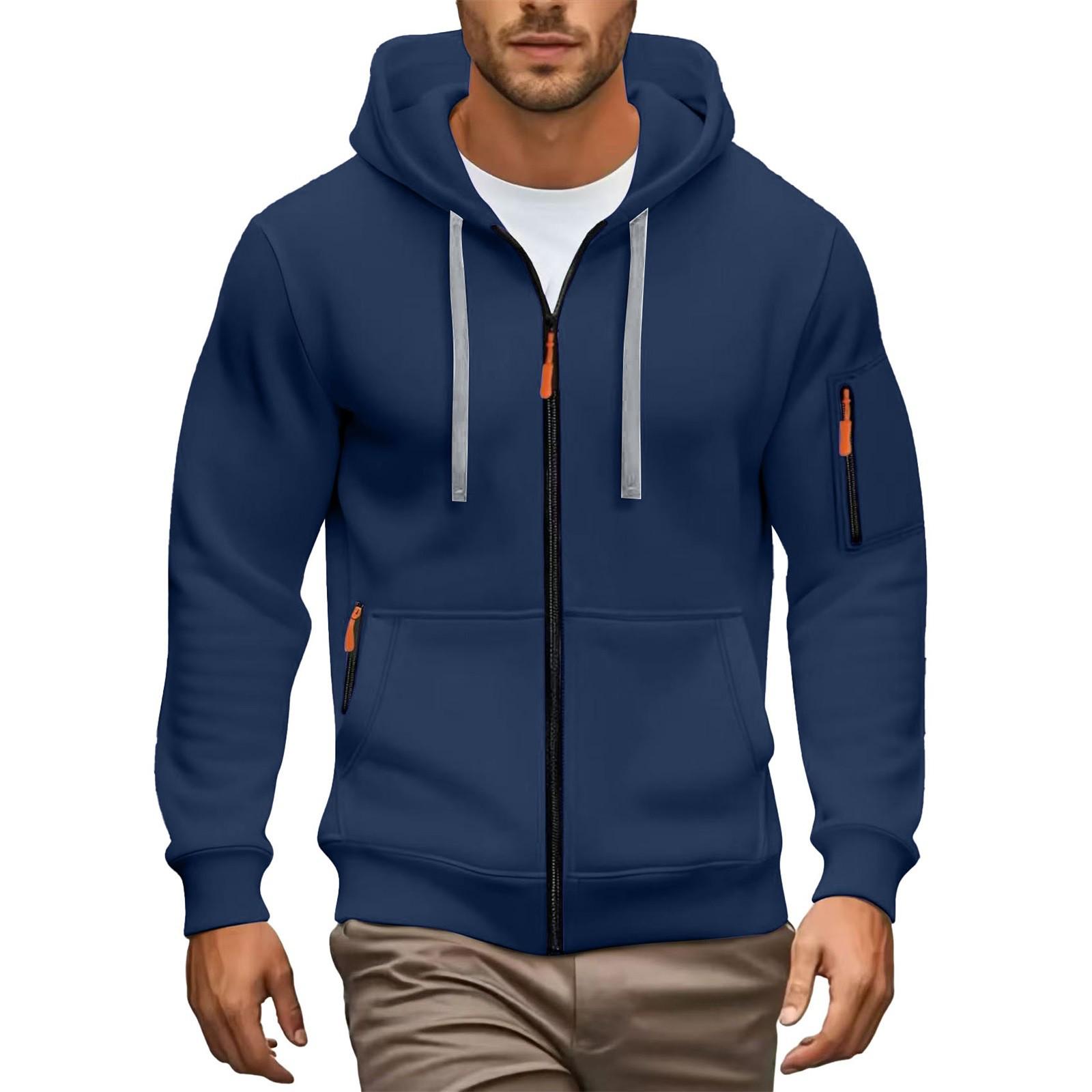 

European Size Autumn/Winter 2026 Men s Zip-up Hoodie Sweatshirt Jacket – Sports Casual Style. S темно-синий