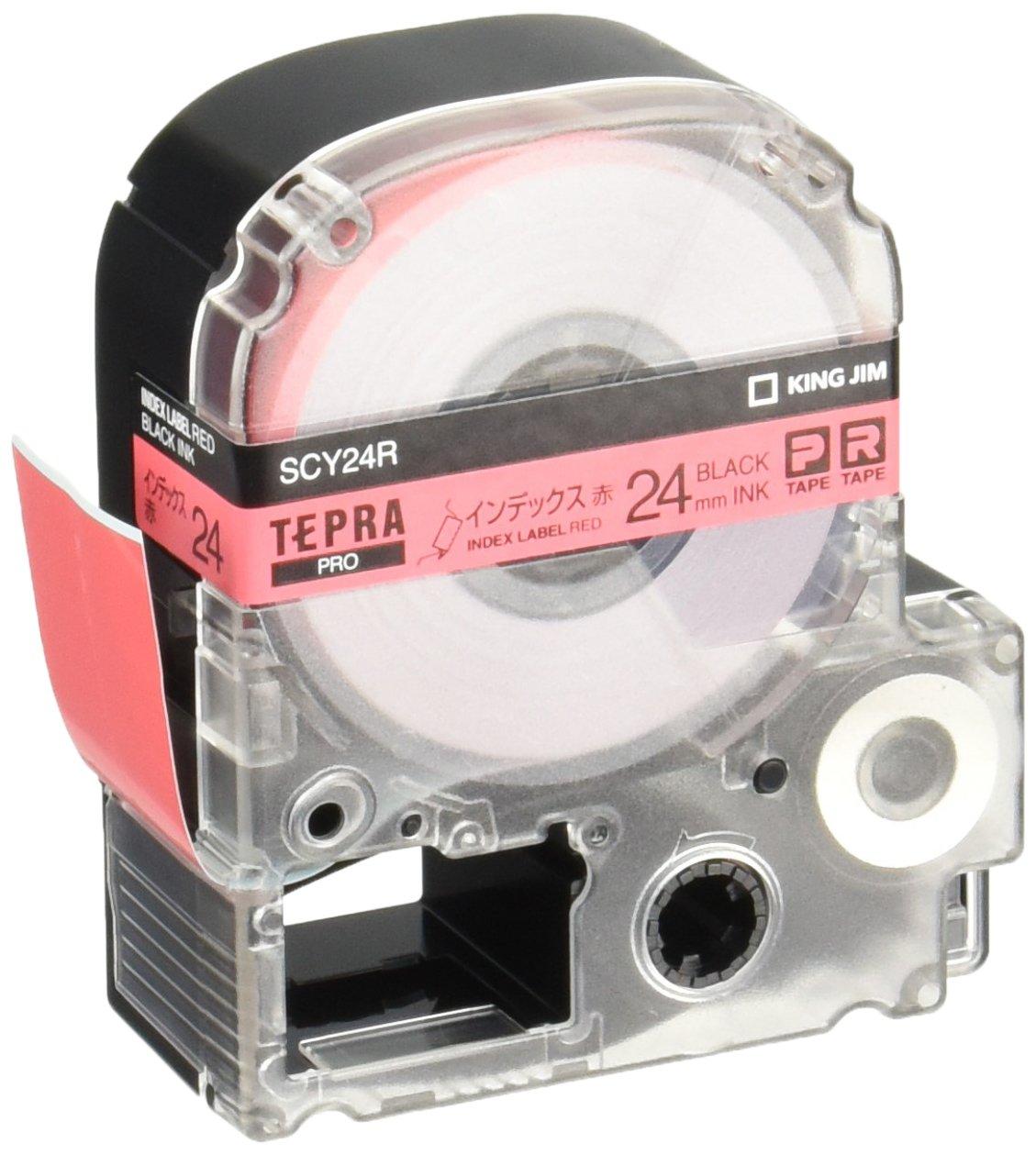 

King Jim Tepra PRO Tape Cartridge Index Label 24mm Red Letters Length 8m SCY24R [Genuine] Label/Black червоний