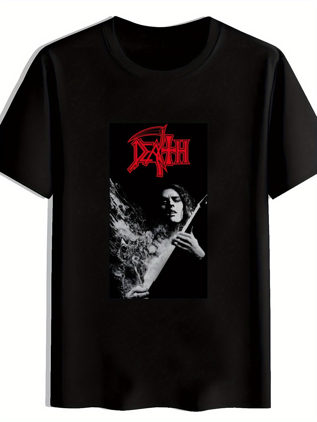 Vintage Rammstein Death Letter Graphic T-shirt - Black Short Sleeve Round Neck Summer Tee XL