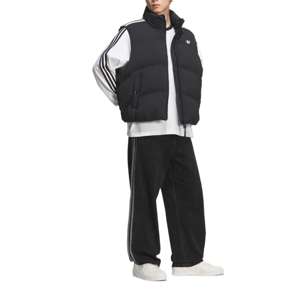 Adidas Originals Comfortable Stand Collar Skin-Friendly Sports Warm Down Vest Unisex Vests Black KS6108
