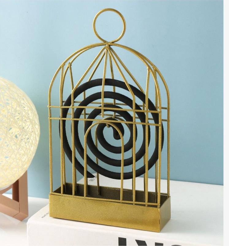 Nordic Birdcage Mosquito Coil Holder - Fireproof Wrought Iron Repellent Box