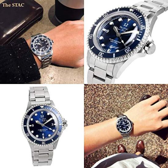 The STAC Classic Diver's Watch, Made In Japan, Deep Blue, Sweep Second, 38mm, Classic Scuba 200, Men's, Women's