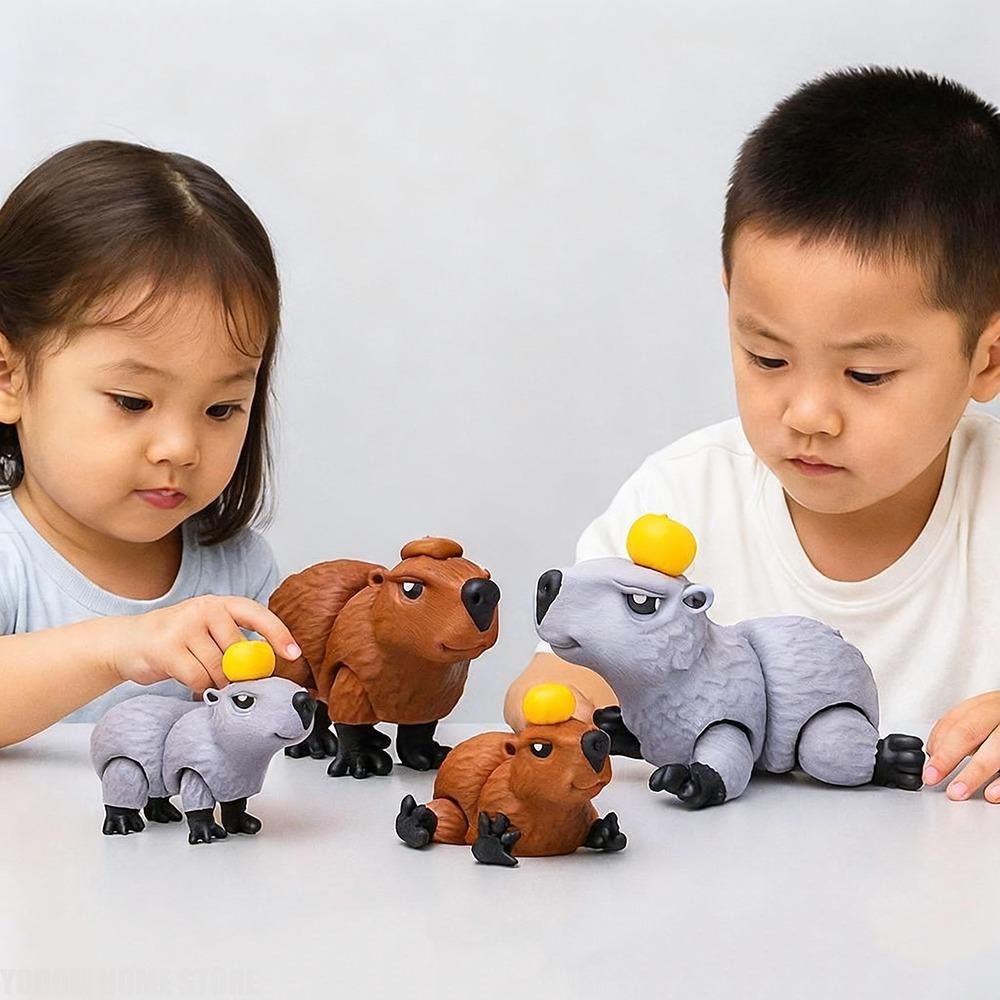 3D Printed Capybara Multi-jointed Action Figure Cute Animal for Home Decoration Accessories Desk Figurines