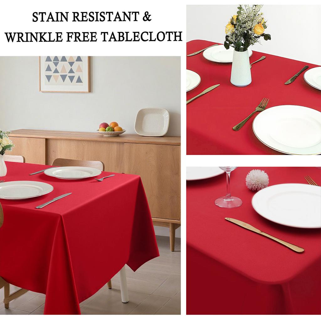 Solid Color Rectangle Tablecloth Dustproof Anti-scratch Dining Table Cover for Wedding Party Exhibition Advertising Decoration