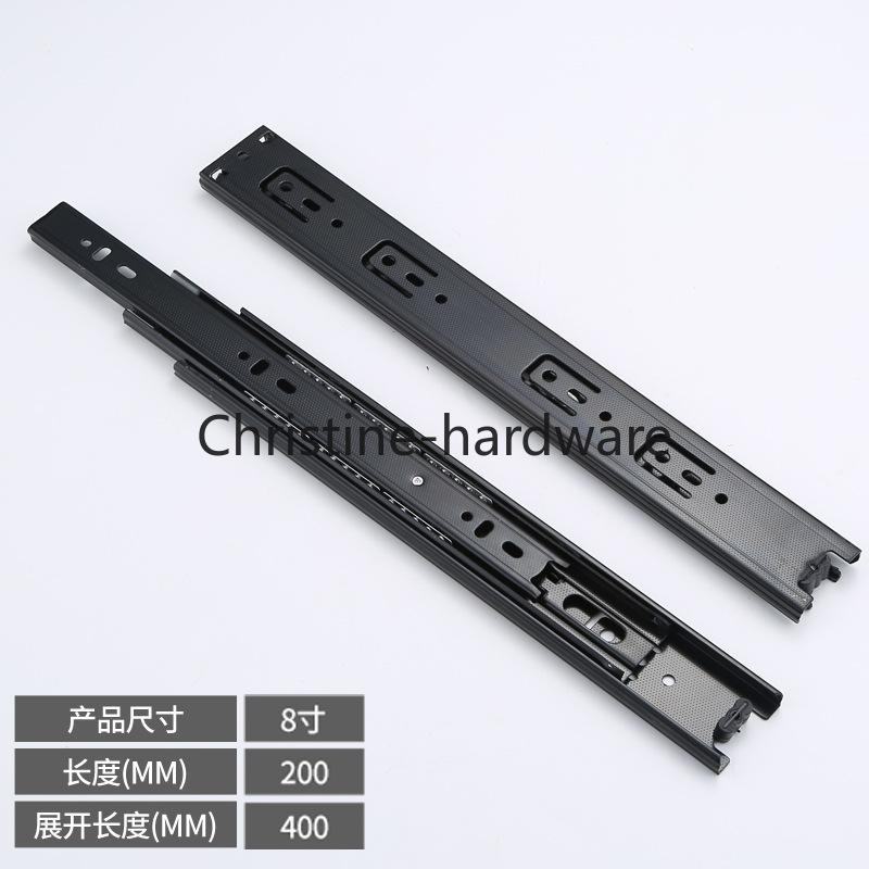 4510 Drawer Three-section Slide Rail, Damping Buffer Slide Rail, Computer Desk Tray Cabinet Steel Ball Silent Guide Rail